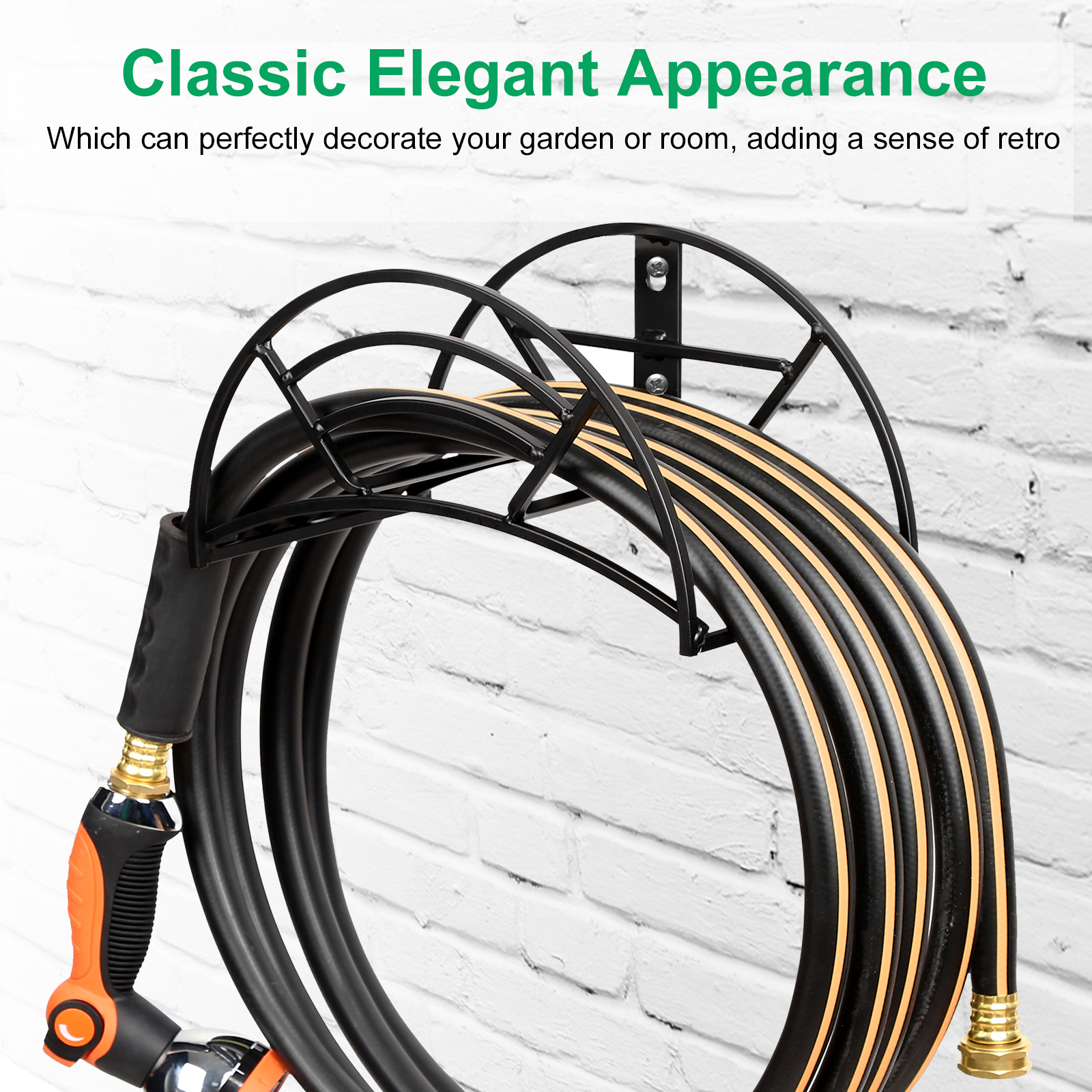 TomCare Classic Wall Mount Garden Hose Holder and Classic Free Standing Detachable Garden Hose Holder 